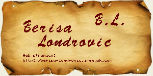 Beriša Londrović vizit kartica